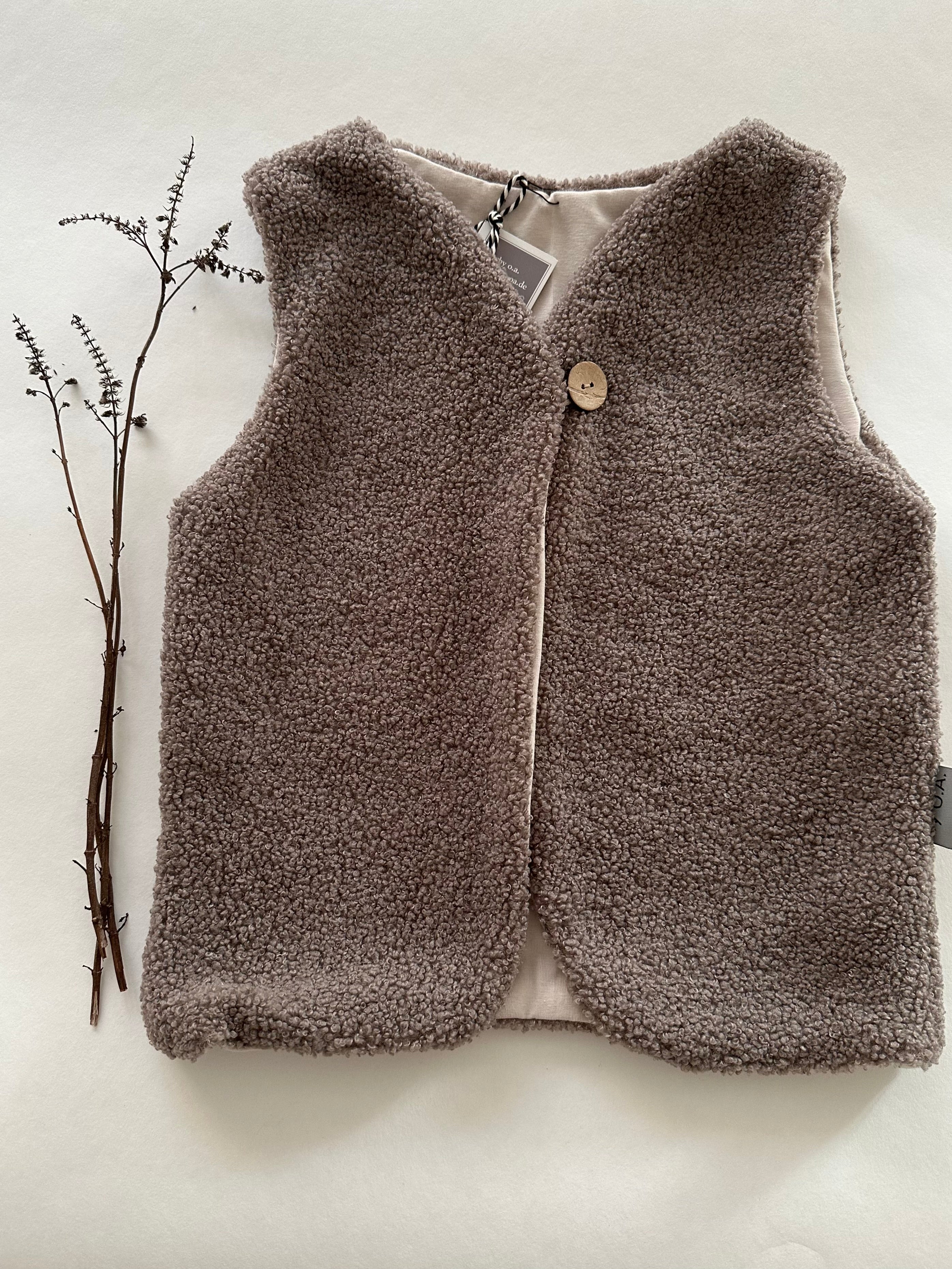 Teddy Weste, Fellweste, Kinderweste, warme Weste, kuschilige Weste