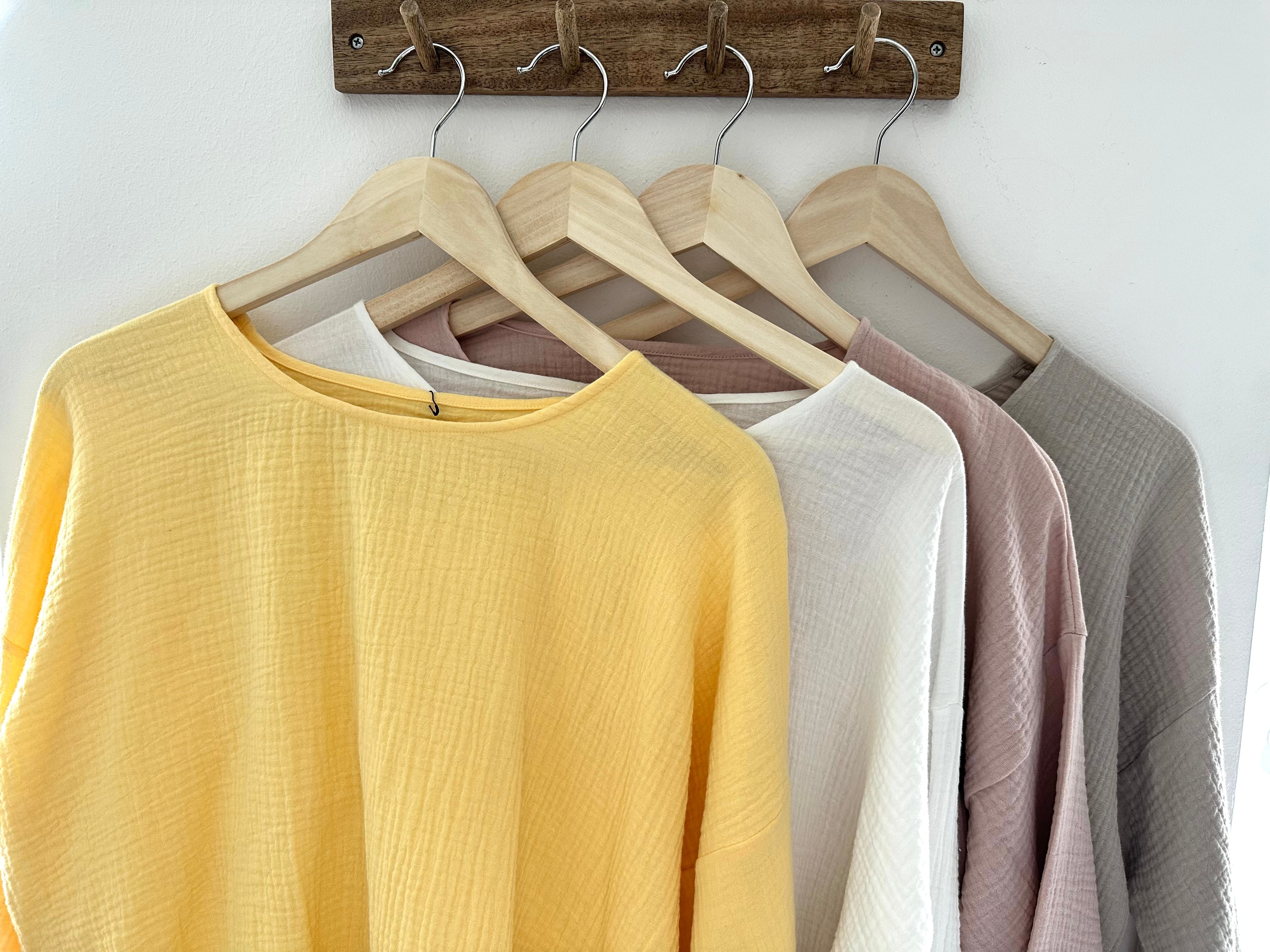 Musselin Oberteil, Damen Musselinpulli, leichter Pulli, Sommer-Pulli, Musselin Bluse