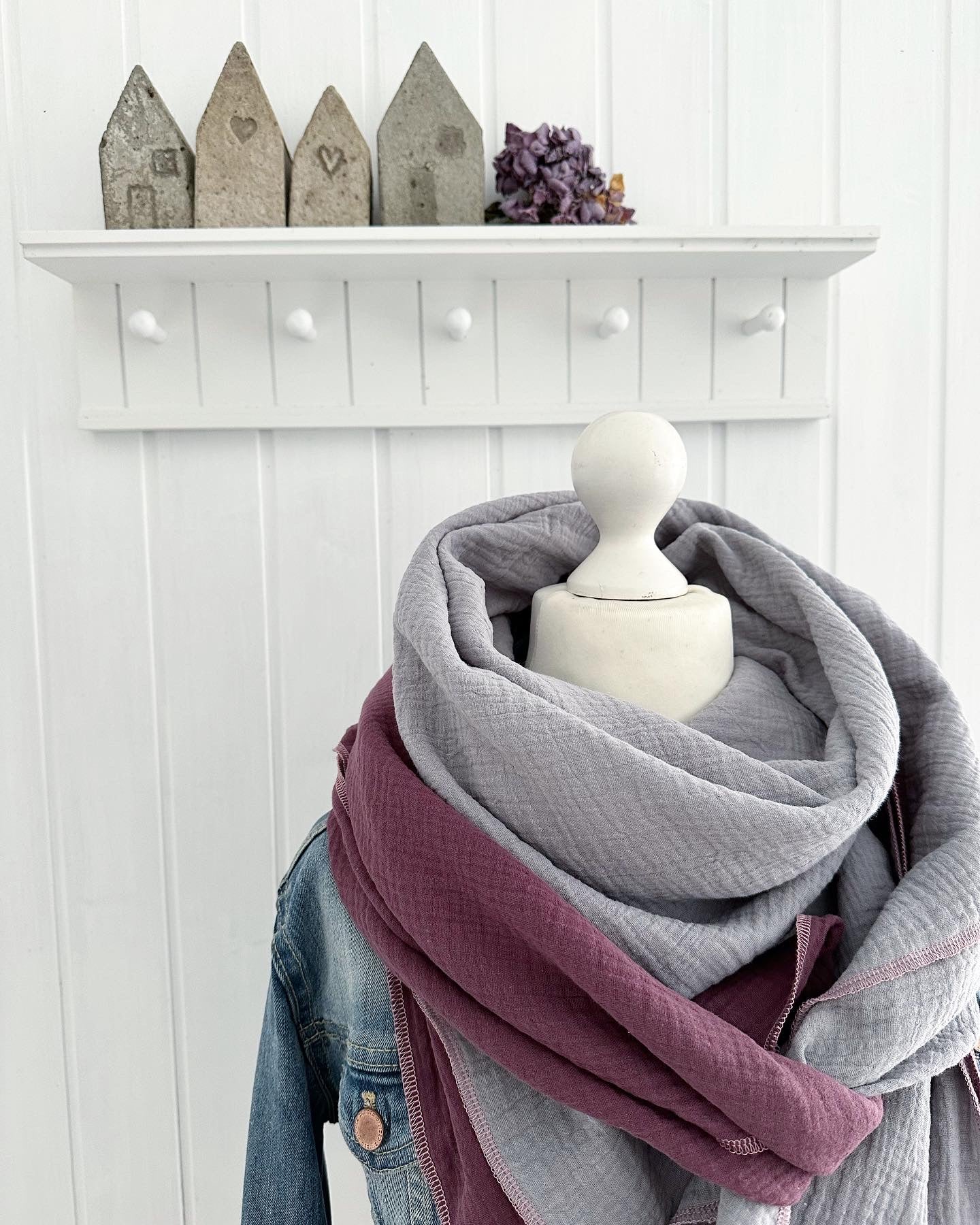 Musselintuch, Tuch, Damentuch, Musselin XXL Tuch zwei Farben