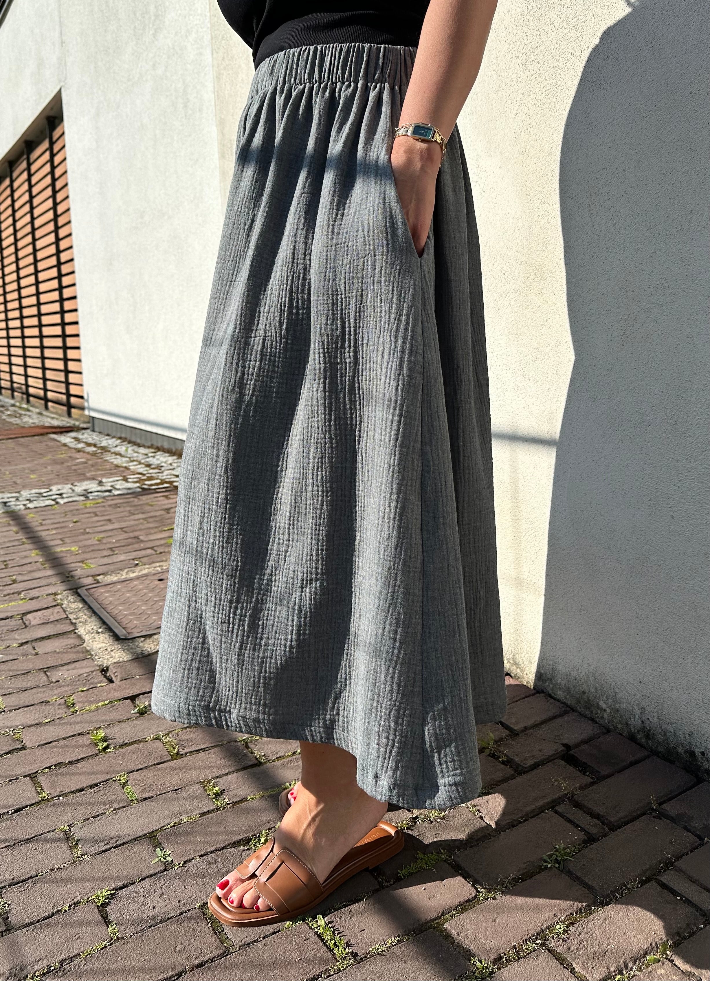 Damen Rock Halbleinen/ langer Rock, Sommer Rock