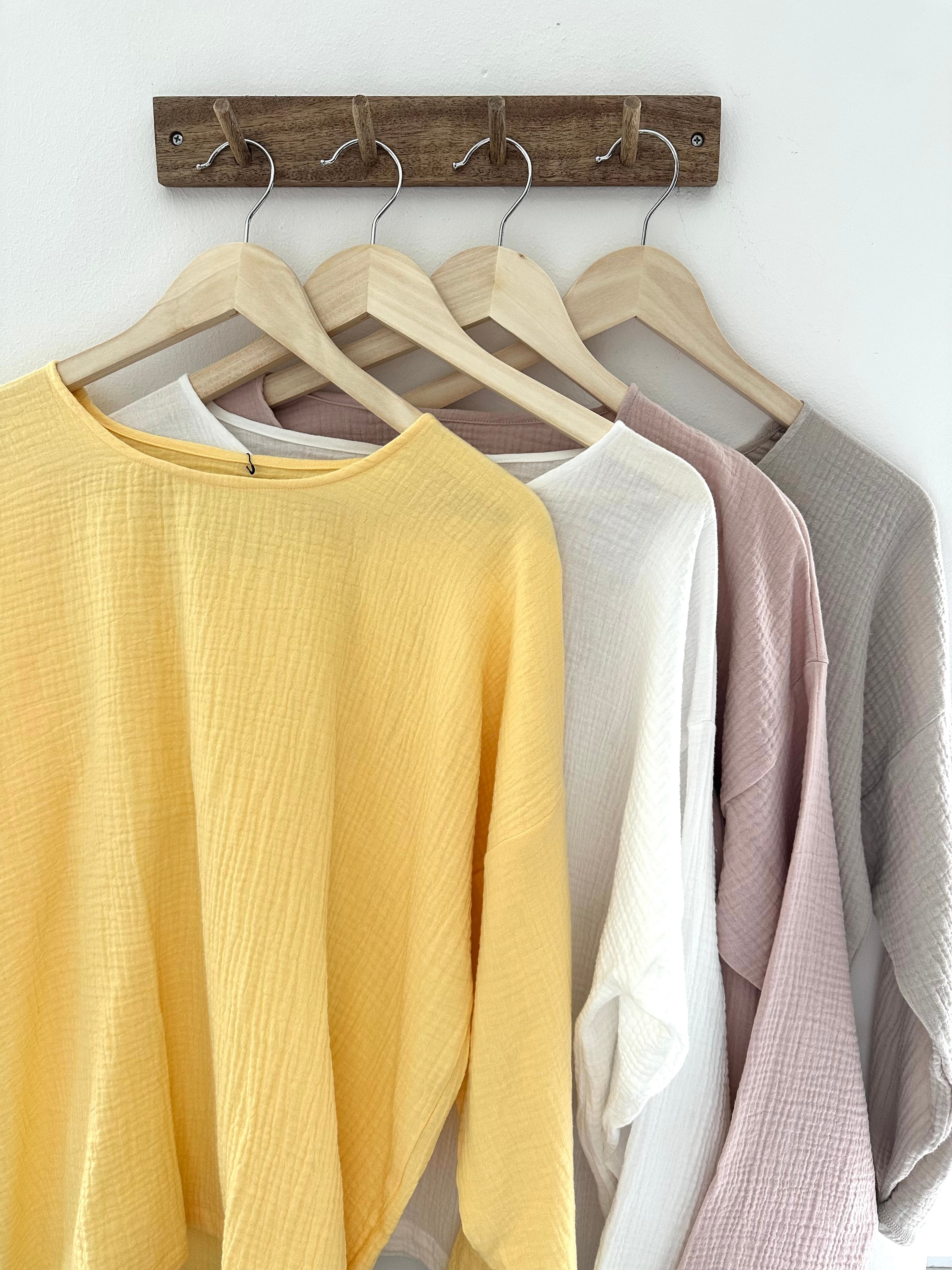 Musselin Oberteil, Damen Musselinpulli, leichter Pulli, Sommer-Pulli, Musselin Bluse