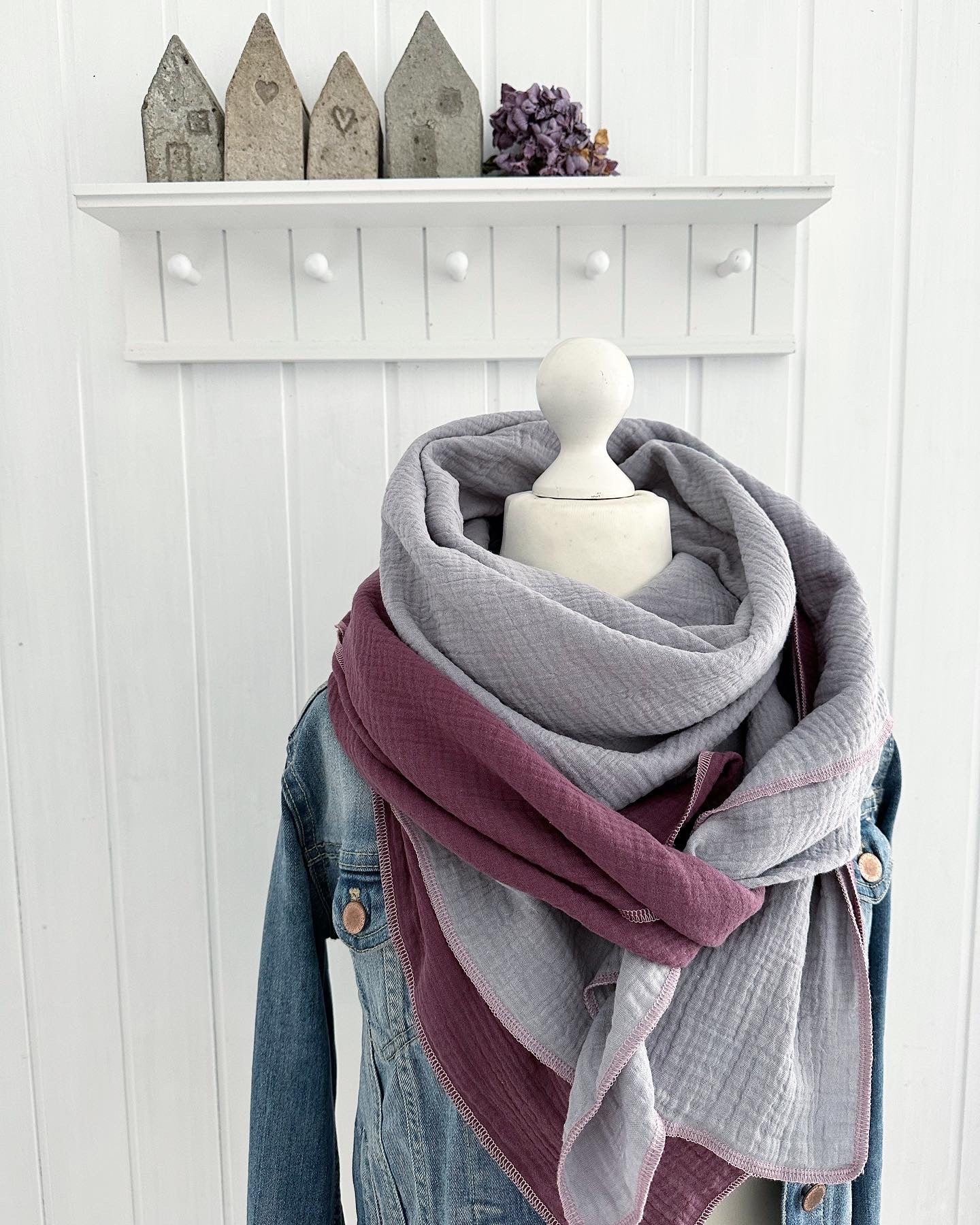 Musselintuch, Tuch, Damentuch, Musselin XXL Tuch zwei Farben