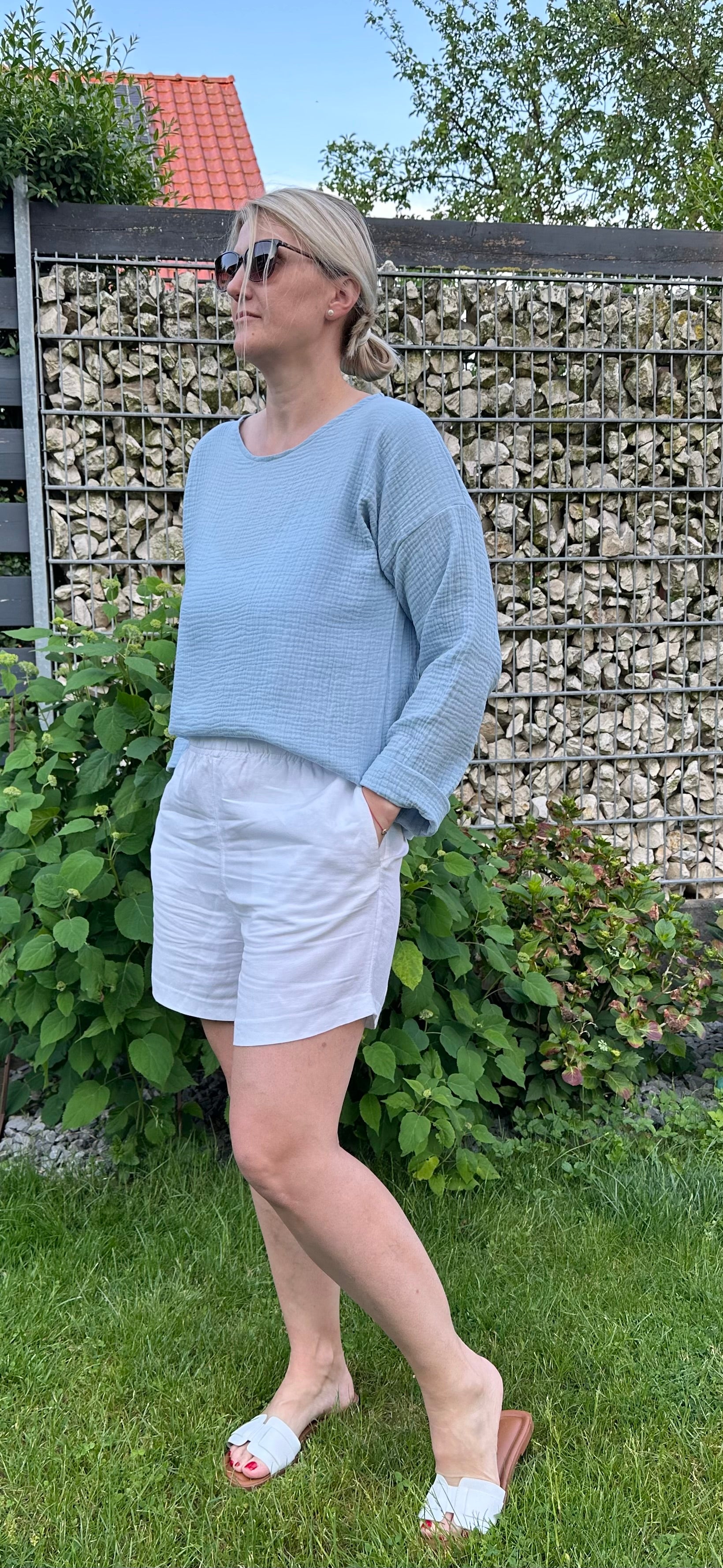 Musselin Oberteil, Damen Musselinpulli, leichter Pulli, Sommer-Pulli, Musselin Bluse