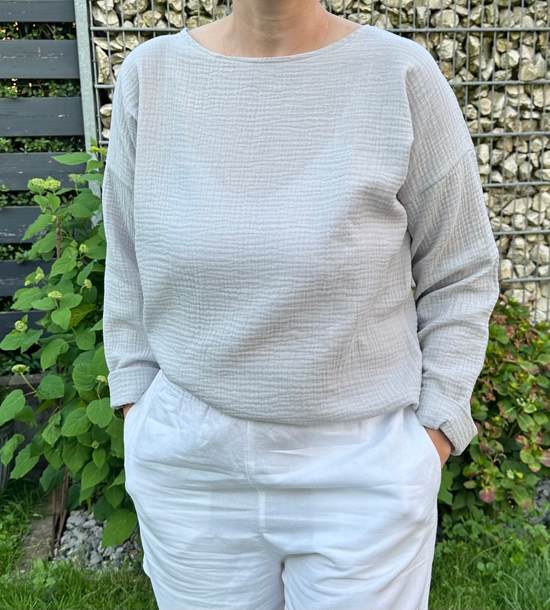 Musselin Oberteil, Damen Musselinpulli, leichter Pulli, Sommer-Pulli, Musselin Bluse