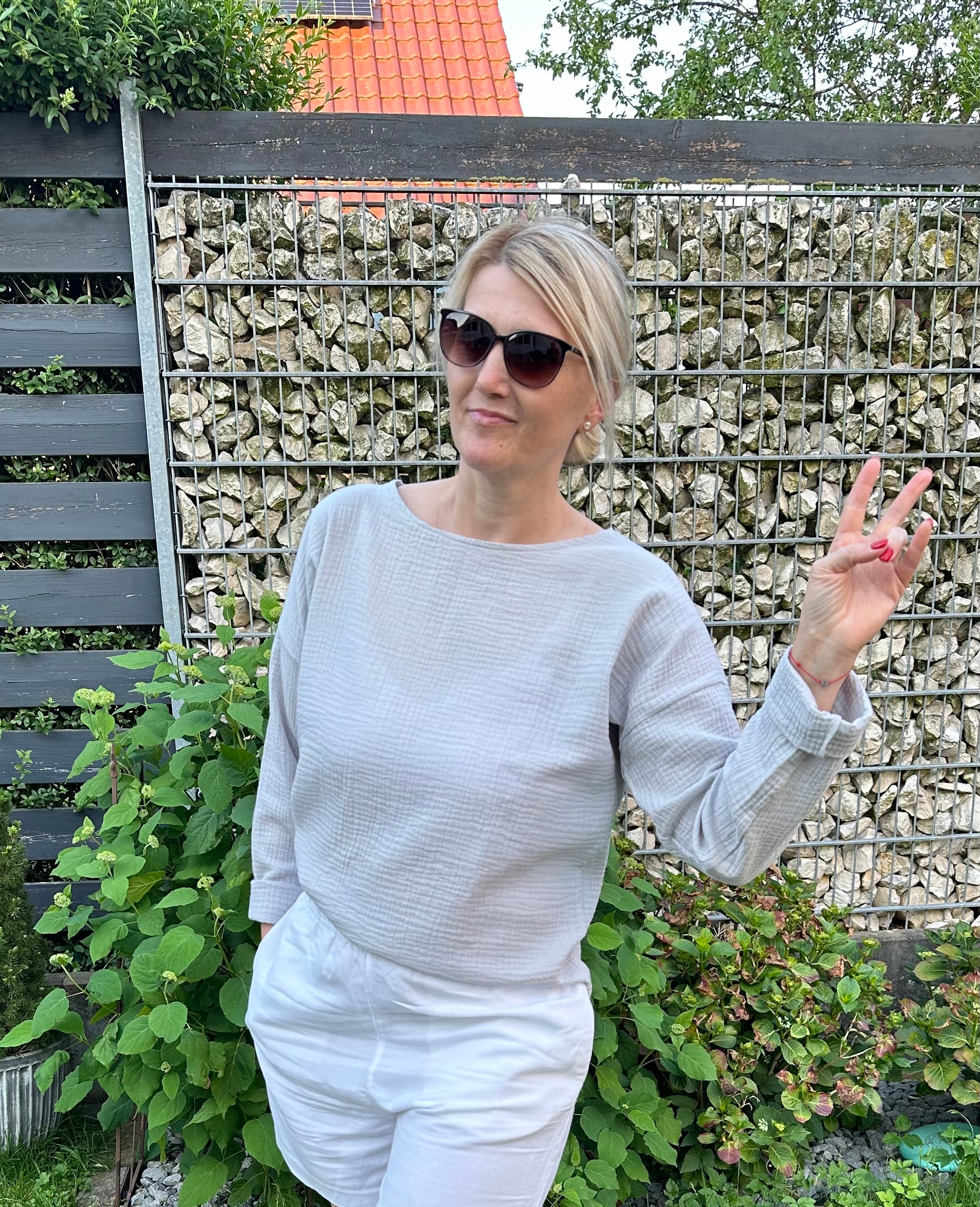 Musselin Oberteil, Damen Musselinpulli, leichter Pulli, Sommer-Pulli, Musselin Bluse