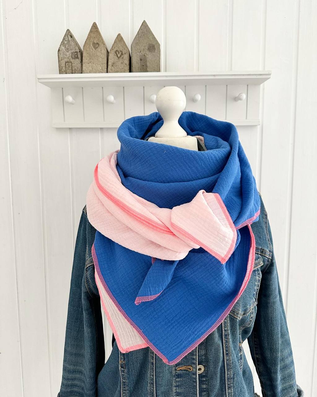 Musselintuch, Tuch, Damentuch, Musselin XXL Tuch zwei Farben