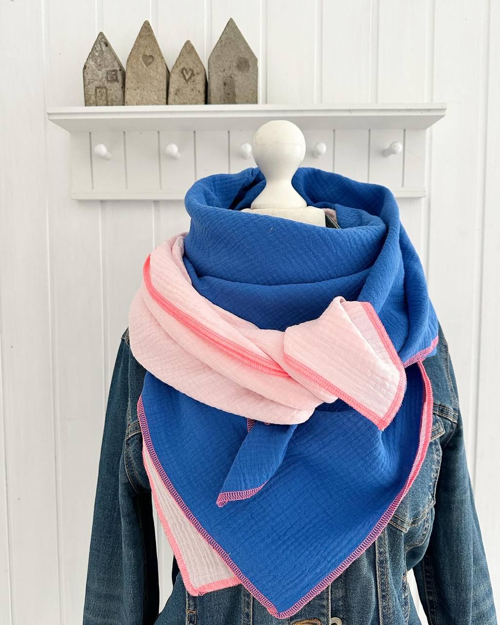 Musselintuch, Tuch, Damentuch, Musselin XXL Tuch zwei Farben