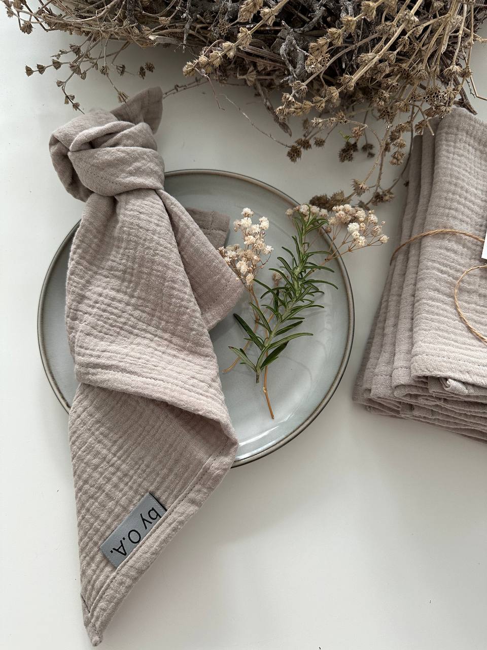 Musselin Servietten, Servietten, Hochzeitservietten, Stoffservietten