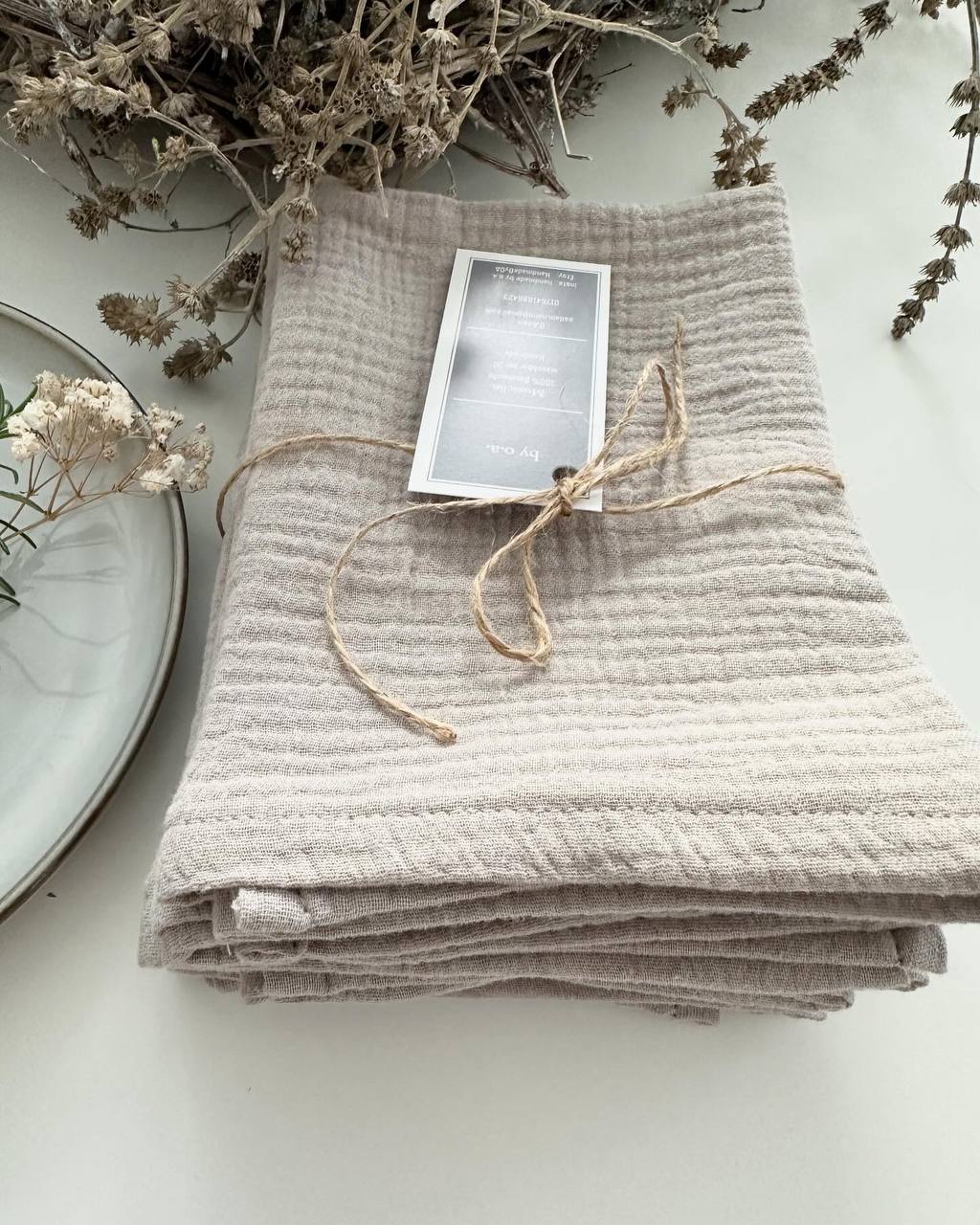 Musselin Servietten, Servietten, Hochzeitservietten, Stoffservietten