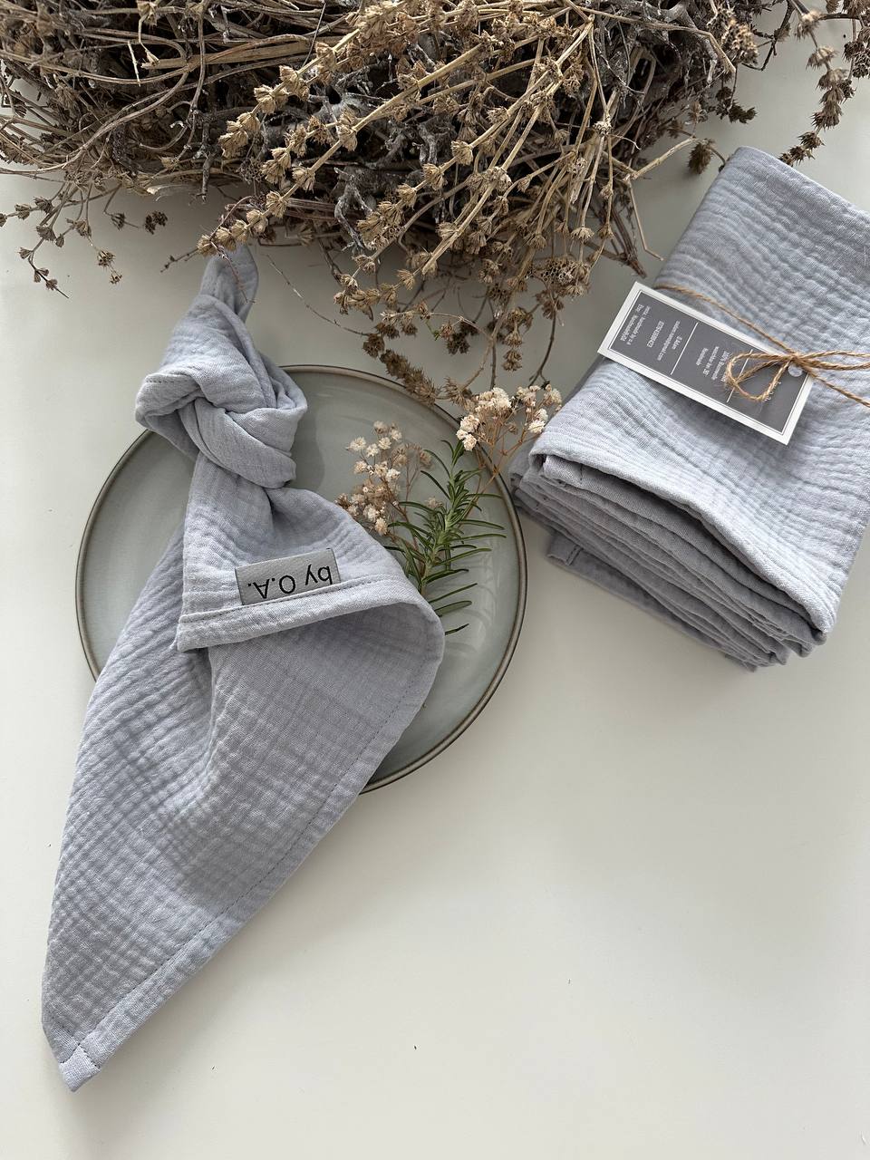 Musselin Servietten, Servietten, Hochzeitservietten, Stoffservietten