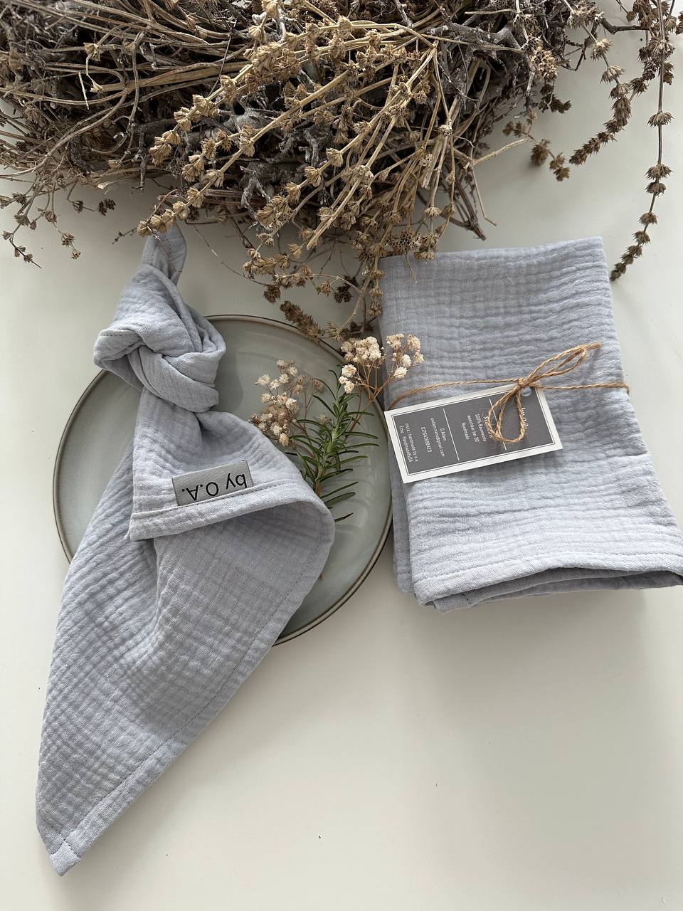 Musselin Servietten, Servietten, Hochzeitservietten, Stoffservietten