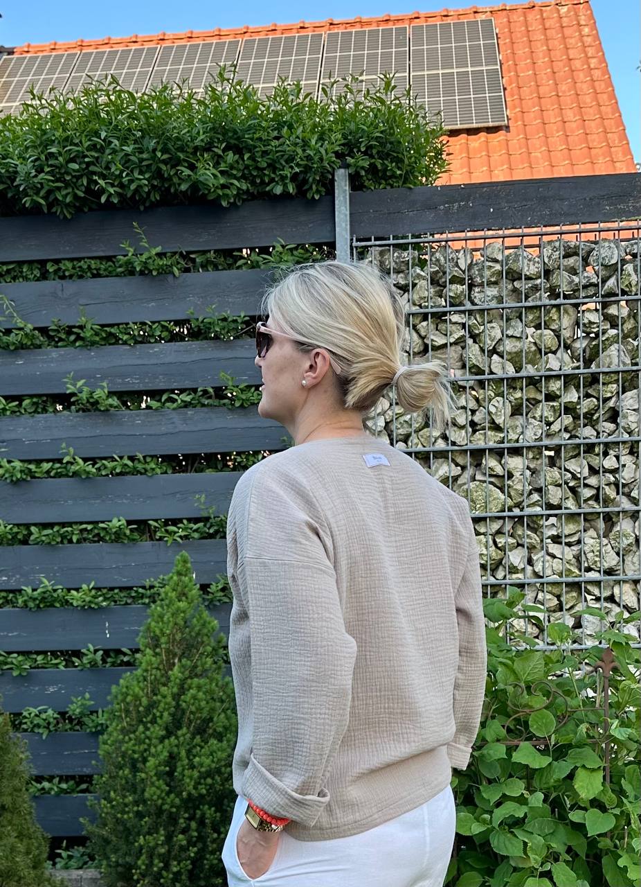 Musselin Oberteil, Damen Musselinpulli, leichter Pulli, Sommer-Pulli, Musselin Bluse