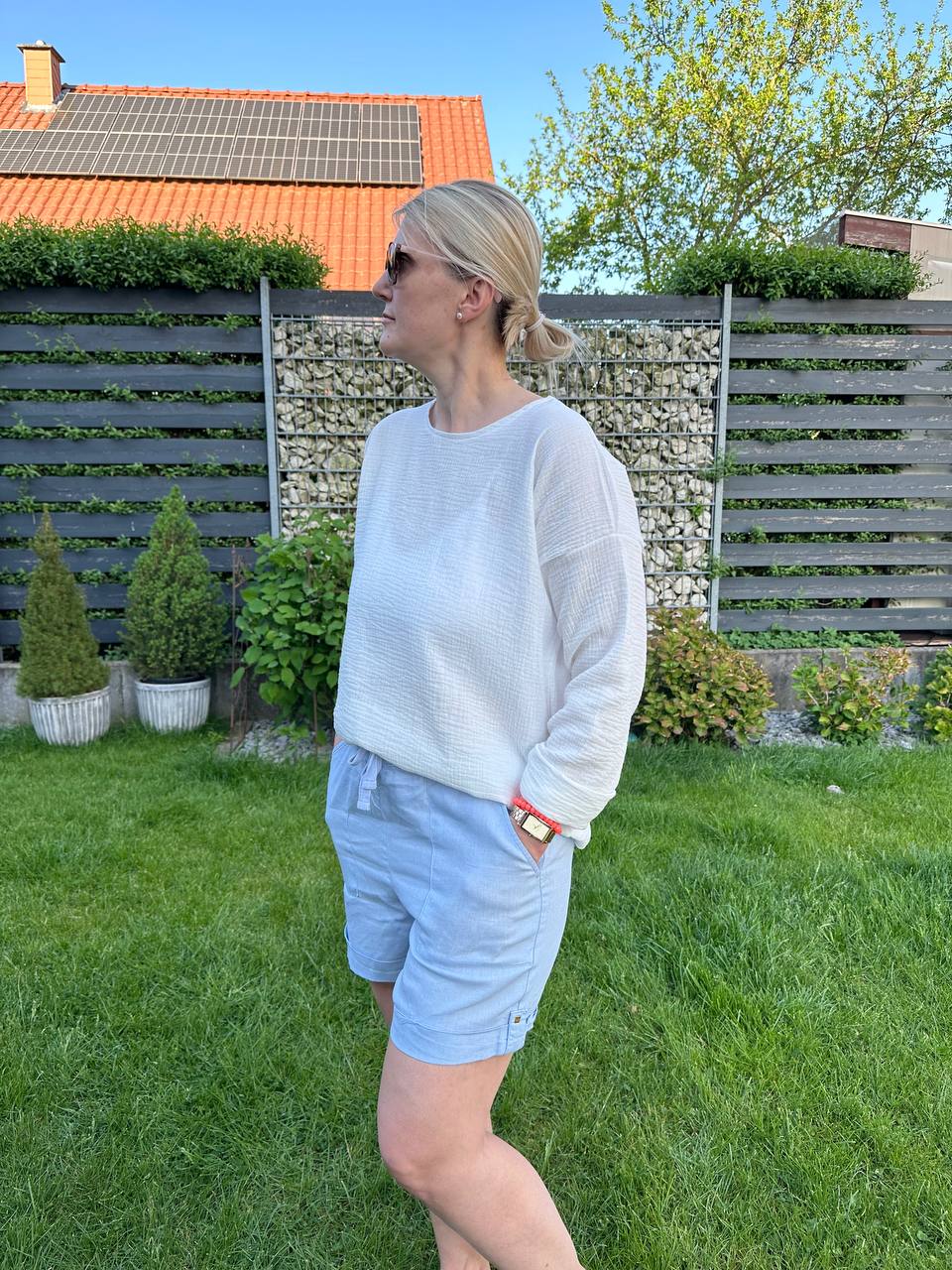 Musselin Oberteil, Damen Musselinpulli, leichter Pulli, Sommer-Pulli, Musselin Bluse