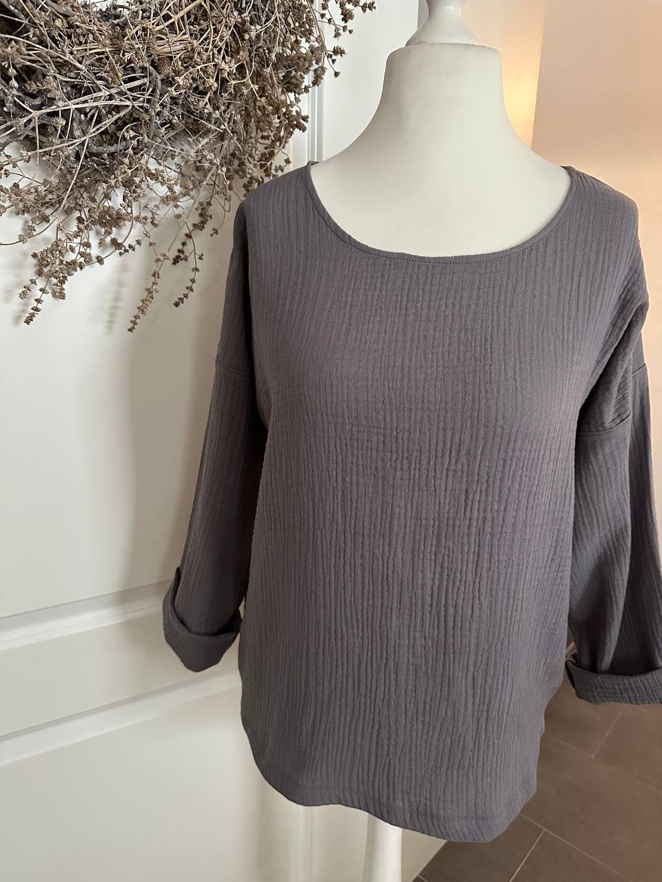 Musselin Oberteil, Damen Musselinpulli, leichter Pulli, Sommer-Pulli, Musseli- Bluse