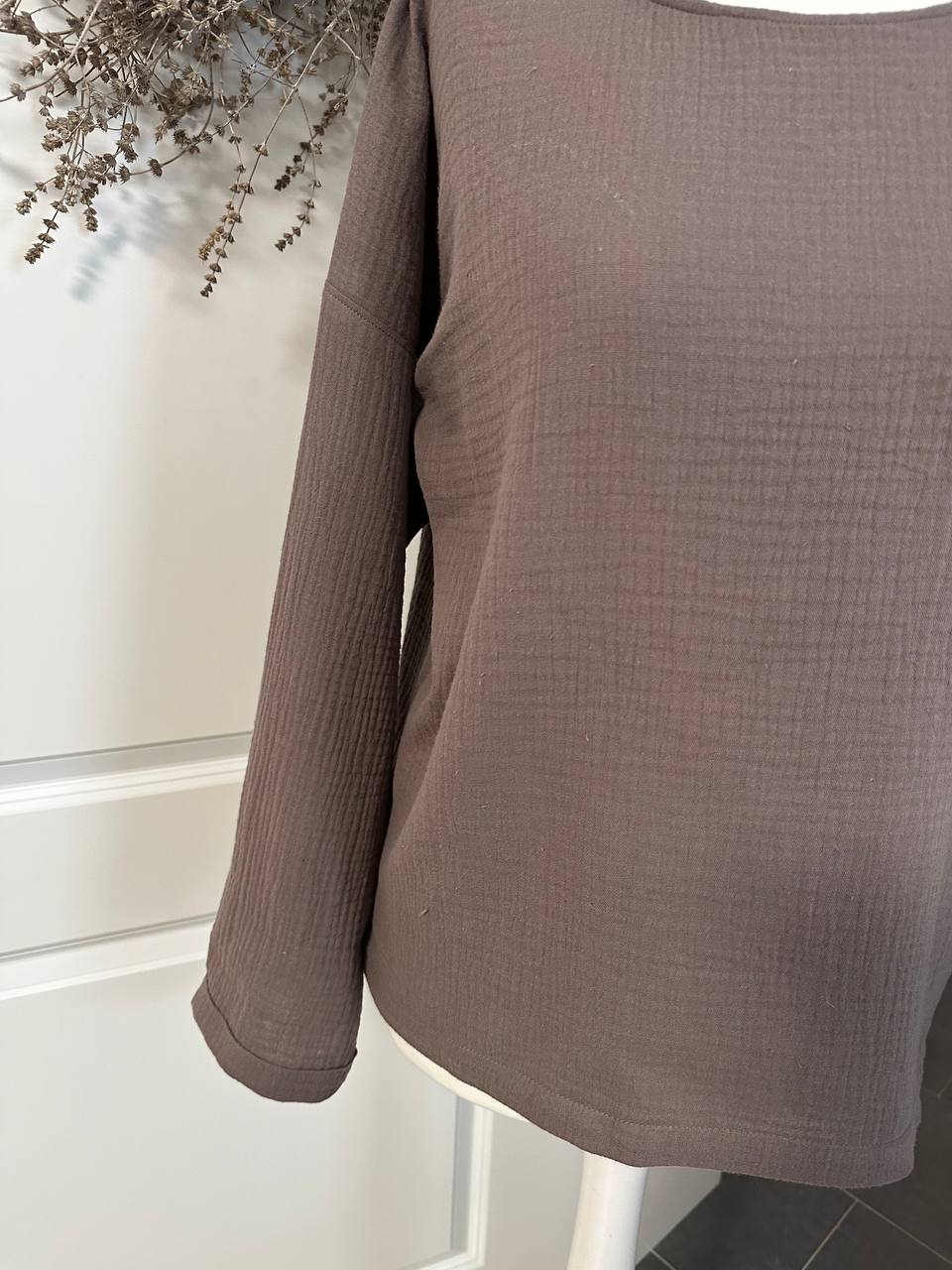 Musselin Oberteil, Damen Musselinpulli, leichter Pulli, Sommer-Pulli, Musselin Bluse