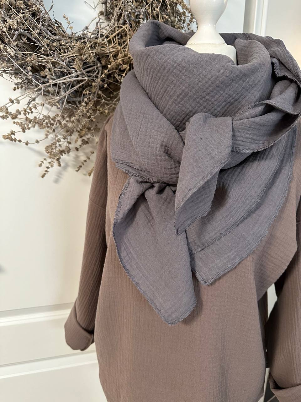 Musselin Oberteil, Damen Musselinpulli, leichter Pulli, Sommer-Pulli, Musselin Bluse