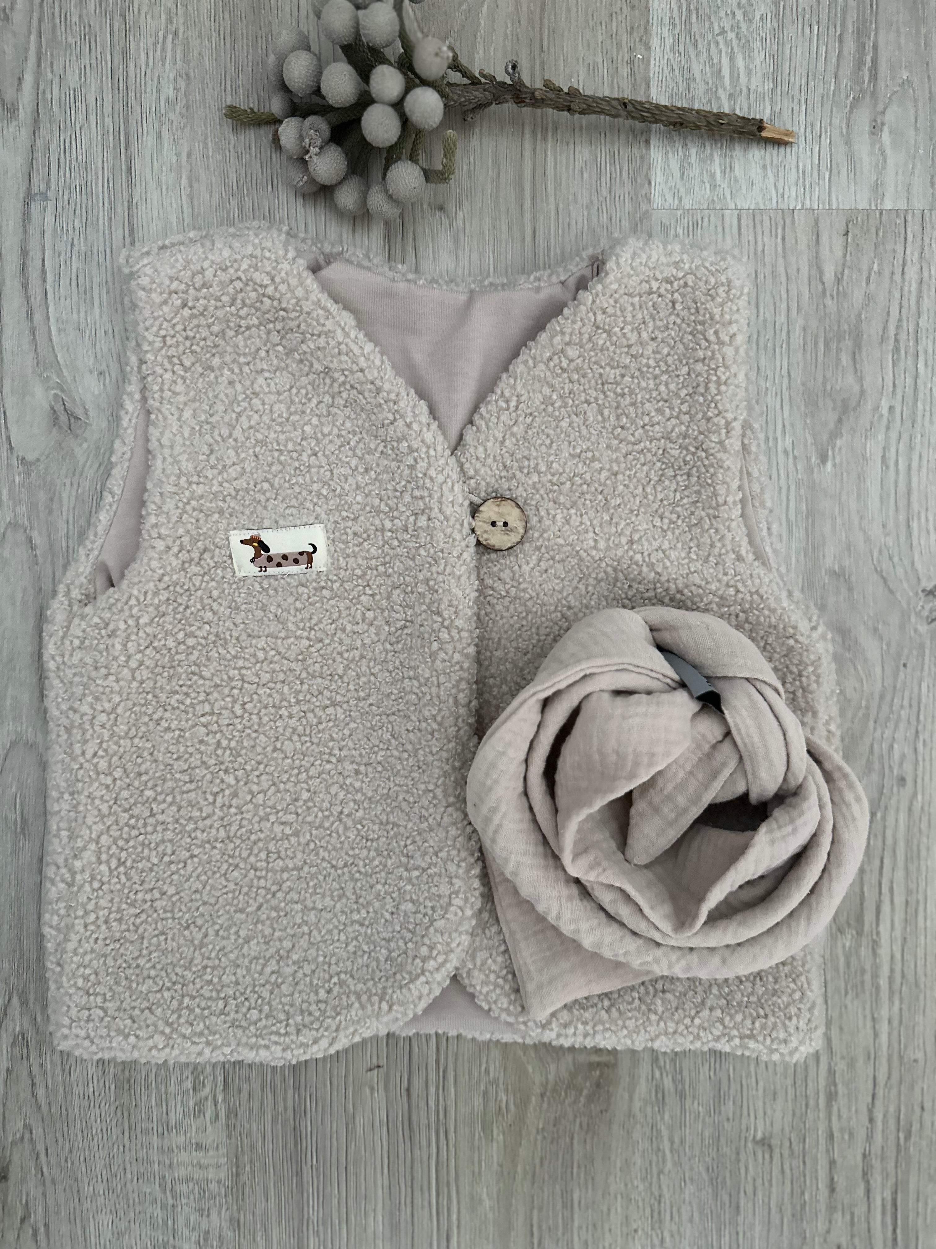 Teddy Weste, Fellweste, Kinderweste, warme Weste, kuschilige Weste