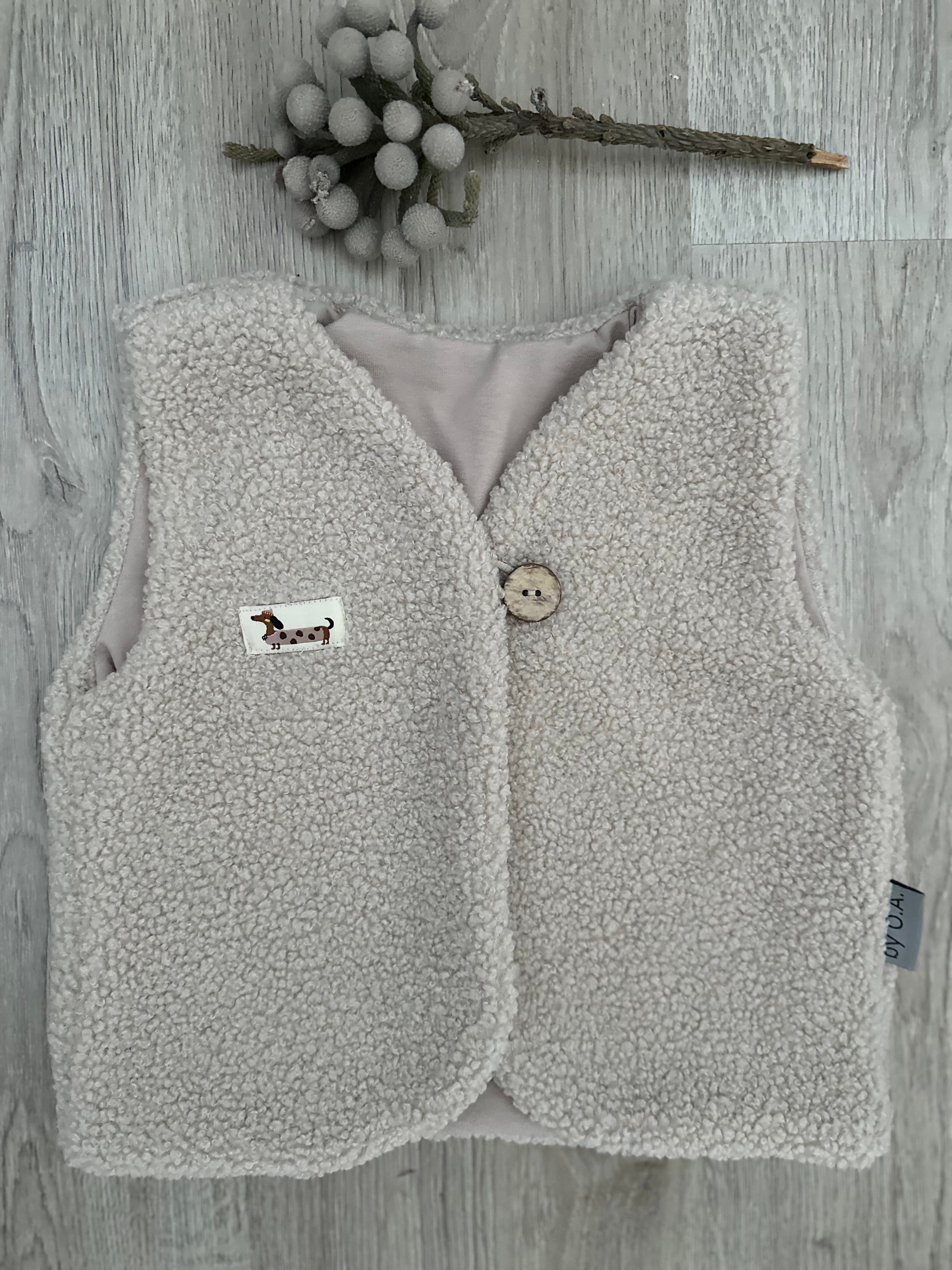 Teddy Weste, Fellweste, Kinderweste, warme Weste, kuschilige Weste