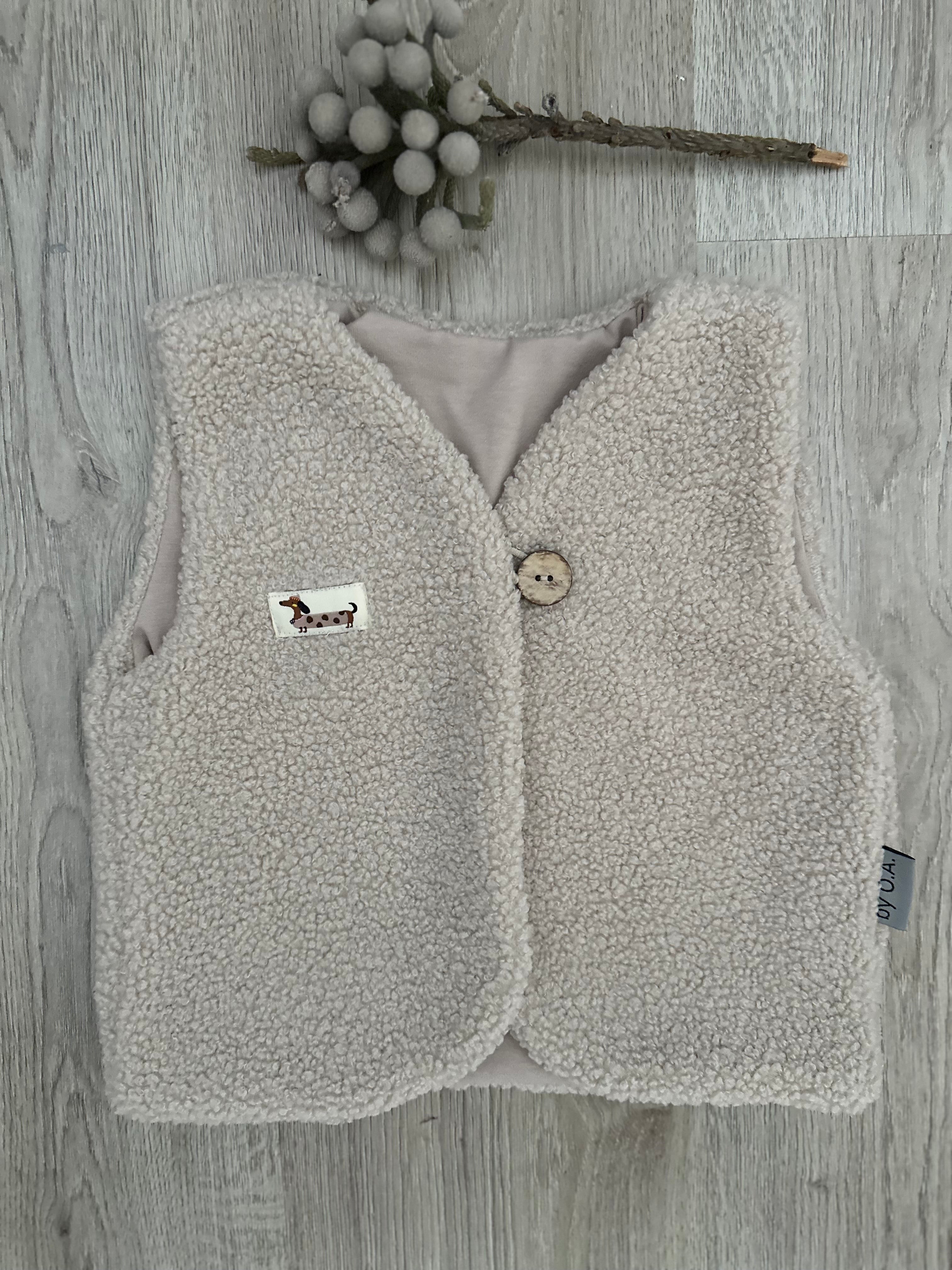 Teddy Weste, Fellweste, Kinderweste, warme Weste, kuschilige Weste